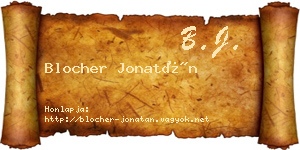 Blocher Jonatán névjegykártya
